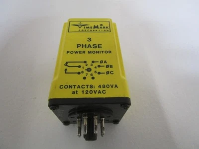Time Mark Corporation A258B Relay; SSR; Phase Monitor; SPDT; Cur-Rtg 10A; Ctr... - Image 1 of 4