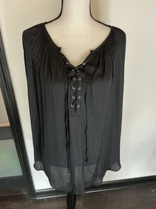 Jennifer Lopez Oversized Women's Blouse Lace-up Front Flowy Soft Sz. 3X - Picture 1 of 11