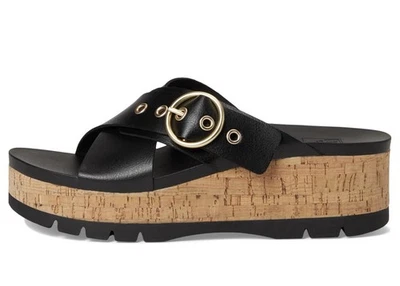 REEF Women's Platform Sandals Vista Higher Gia Black Cork Size 6 Brand New W/tag - Image 1 of 4