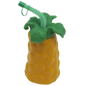 Tropical Palm Coconut Tree Drink Cup Straw Beach Luau Mug Hawaiian Party Decor - Picture 1 of 5