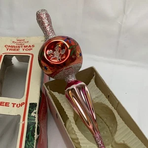 ROTER Weihnachts Topper Vintage MCM European Handcrafted Christmas Classics bemalt - Bild 1 von 12