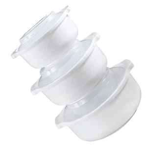 3pcs Microwave Meal Containers Food Storage Containers with Transparent Lids - Picture 1 of 12