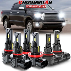 FOR 2007-2013 Toyota Tundra 6x 6500K LED Headlight Hi/Lo + Fog Light Combo Bulbs - Picture 1 of 17