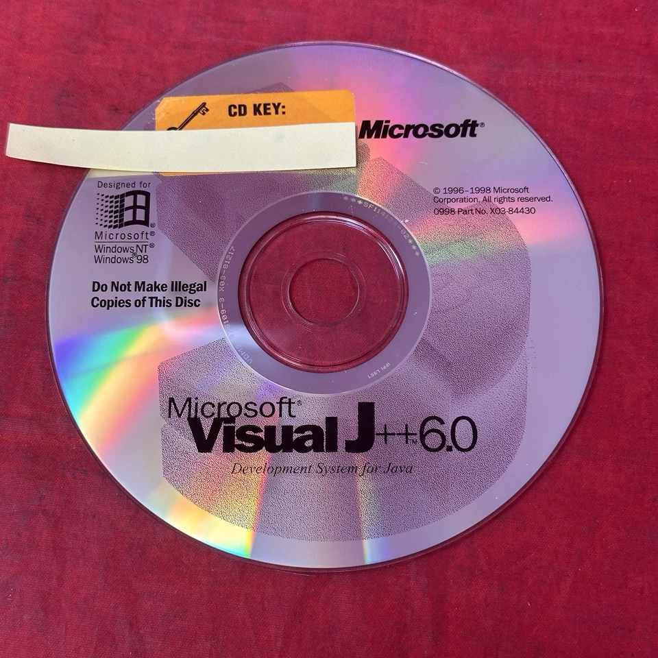 Microsoft Visual J++ 6.0 Programming Software CD J 6 for Windows  with CD-Key - Image 1 of 2