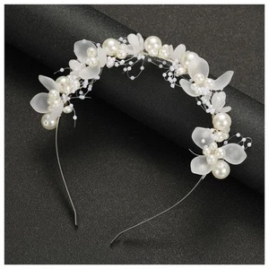 Flower Headband for Women Girls Wedding Bridal Pearl Headpiece Hairband Hair ... - Picture 1 of 6