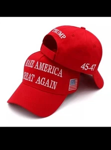 Donald Trump 45-47 Hat 2024 Make America Great Again MAGA Red - Picture 1 of 14