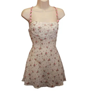 Victoria's Secret For Love & Lemons Lace-up Back Sheer Slip XS *Rose/Dot* NEW - Picture 1 of 2