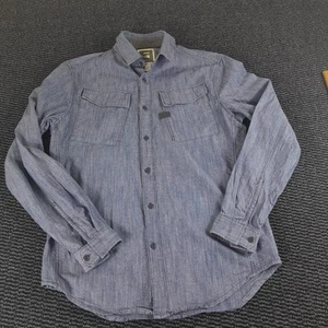 G-Star Raw Rackler Chambray Shirt Men's Size L Slim Fit Chest 42" Blue - Picture 1 of 14