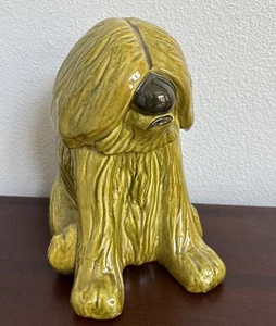Rare Beautiful Green SHEEPDOG COOKIE JAR - Picture 1 of 7