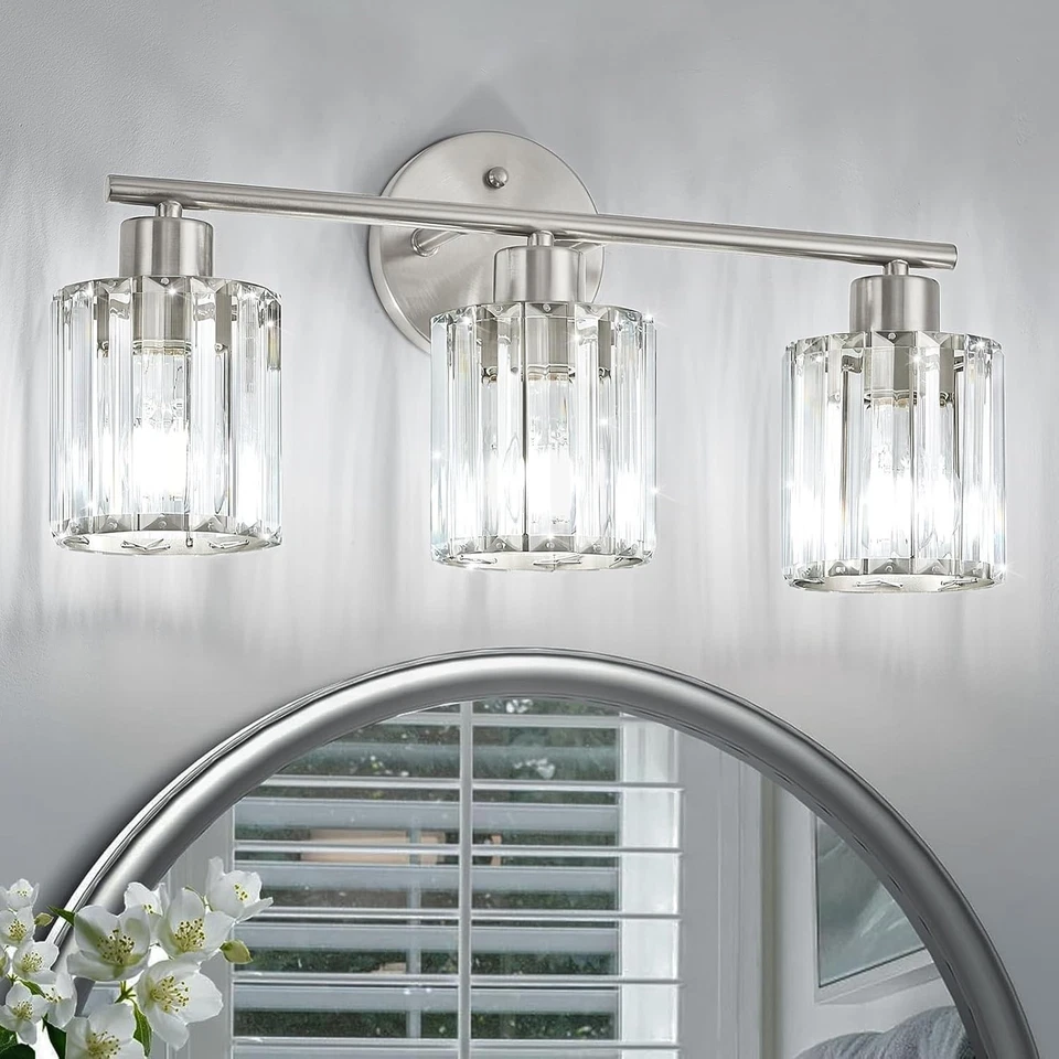 Crystal Bathroom Light Fixtures,Bathroom Lighting Fixtures Over Mirror, Modern  - Image 1 of 4