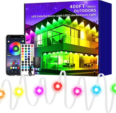 400ft Two 200ft Rolls Permanent Outdoor Lights RGB Eaves Lights IP67 Waterproof - Image 1 of 3