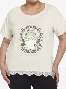 Studio Ghibli My Neighbor Totoro Pink Bow T-Shirt Plus Size 2 Beige Totoro - Bild 1 von 9