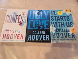 Books By Colleen Hoover: Ugly Love, It Starts With Us, Confess - Lot Of 3 - Picture 1 of 6