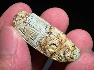 Raro Han Dy Antiguo Turquesa Piedra Tallada Extraño Animal "瑞兽" "Pei" Colgante L 3,8 cm - Imagen 1 de 24