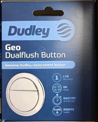 Thomas Dudley 73.5mm Round Geo Toilet Dual Flush Push Button Chrome