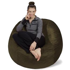 Olive Bean Bag Cover Chair Sofa 4 feet Lounger, Royal without beans Home luxury 