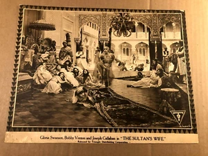 Rarissima Lobby Card Gloria Swanson Sultan's Wife molto precoce 11/14 Keystone - Foto 1 di 9