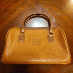Burberry Vintage Handbag Boston Bag Leather Bag Beige Color Women Accessories No - Picture 1 of 9