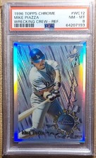 1996 Topps Chrome MIKE PIAZZA WC12 PSA 8 Refractor Wrecking Crew Dodgers Low Pop