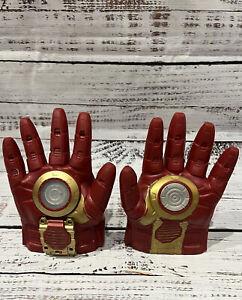 Pair of Marvel Iron Man Repulsor Rubber Gloves Hand Costume 1x Lights Sound
