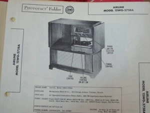 Original Sams Photofact Manual AIRLINE 15WG-2758A (144) - Imagen 1 de 1