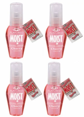 Mini Flavoured Moist Lubrication Lotion Cherry 4 X 37ml Lube Bulk Waterbased - image 1 of 4