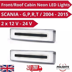 Luces LED de neón blancas para cabina delantera/techo SCANIA G,P,R,T 2x12-24V 2004-2015 - Imagen 1 de 11
