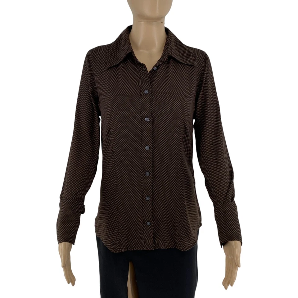 Levi's Women Brown The Everyday Long Sleeves Standard Fit Blouse Shirt Size M - Image 1 of 4