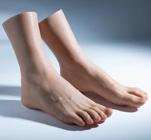 NUOVO manichino piedi vene maschili silicone platino raro piedi grandi EUR46/colore grano - Foto 1 di 15