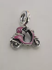 AUTHENTIC PANDORA PINK SCOTTER DANGLE CHARM #791057C01 - Picture 1 of 5