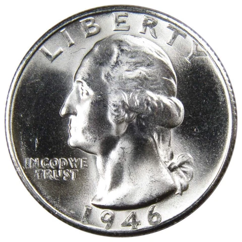 1946 S Washington Quarter BU Uncirculated Mint State 90% Silver 25c US Coin Cover