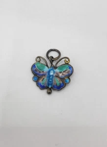Silver Tone Butterfly an Round Charm Pendant Two in Lot - Picture 1 of 8