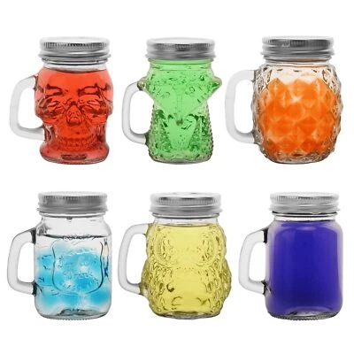 Mason Jar Mugs with Handles and Lids Glassware Drinking Mugs, 6 Pack 4oz - Изображение 1 из 4