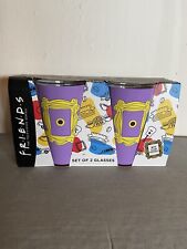 Friends TV Series 10 oz Drinking Glasses Glassware Set of 2 - New In Box