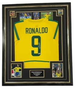FRAMED Ronaldo da Lima of Brazil Signed Shirt Autographed Jersey BECKETT - Picture 1 of 5