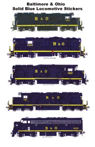 5 pegatinas individuales de Andy Fletcher azul liso de Baltimore y Ohio - Imagen 1 de 1