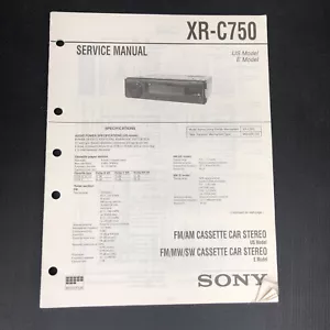 Sony XR-C750 FM AM Car Stereo service Manual - Picture 1 of 7