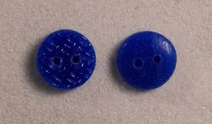 Button Set Opaque Glass Blue Round Basket Weave 1/2” 12mm 20L Czechia - Picture 1 of 1