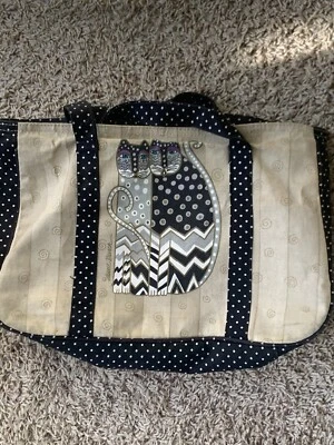 Bolso de Mano Laurel Burch Cartera Estampado de Gato Lona Cremallera Bolsillo Interior Lunares  Foto 1 de 4