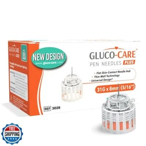 GLUCO-CARE Plus Pen Tips 31G x 5/16’’ (8mm), Universal Fit, Optimal Skin-Cont - Picture 1 of 5