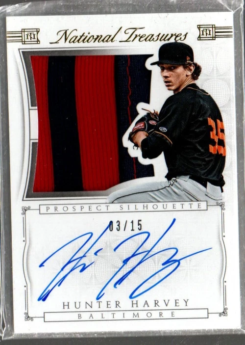 2015 National Treasures Prospect Silhouette Gold #9 Hunter Harvey Auto Jersey/15 - Image 1 of 1