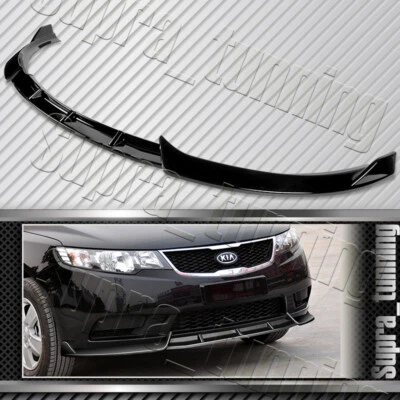 3PCS Front Bumper Spoiler Lip for 2010-2013 Kia Forte / Forte5 (Painted Black) - Image 1 of 4