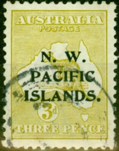 New Guinea 1915 3d Greenish Olive SG76c V.F.U - Picture 1 of 1