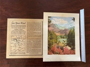 VINTAGE CALSO KUNSTDRUCK LONGS PEAK IN BESCHREIBENDEM UMSCHLAG - Bild 1 von 1