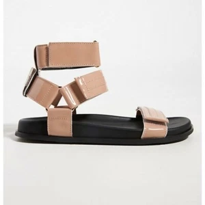 Silent D Anthropologie Hanta Ankle Strap Sandal Cream Patent Size EU 40 9-9.5 US - Picture 1 of 8