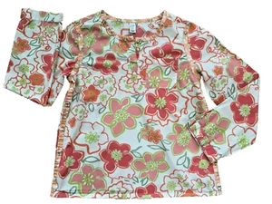 OLD NAVY Cotton Pullover Top Sz 10 Girls FLORAL PRINT - Picture 1 of 3