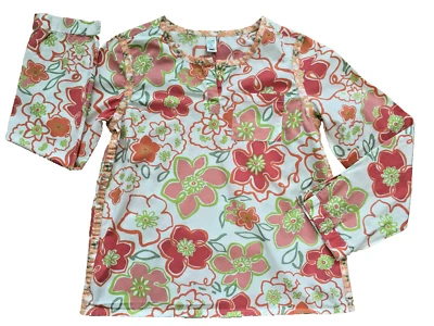 OLD NAVY Cotton Pullover Top Sz 10 Girls FLORAL PRINT - Image 1 of 3