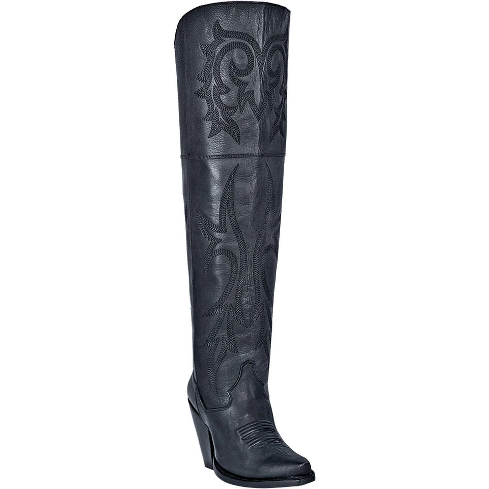 Dan Post Western BOOTS Womens Jilted Leather 8 M Black Dp3789
