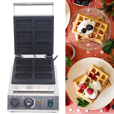 Elektrisches belgisches Waffel Muffineisen 3/4/6 Scheiben kommerzielle Wabenmaschine - Bild 1 von 4
