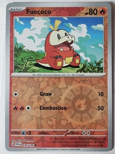 HOLO INVERSO Fuecoco 036/198 Casi Nuevo - Tarjeta de Pokémon Violeta Escarlata - Imagen 1 de 3